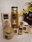 GLUTA WHITE - Cream 275 ml Serum 60ml Shower Gel 750 ml Facial Cream 2 Soaps 110 ml &190 ml Lotion 250 ml
