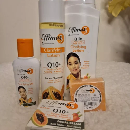 EFFIMAX 5 Q 10 - Cleanser Lotion 160ml Lotion 220ml Facial Cream 25 ml Soap 60gr Oil 60ml
